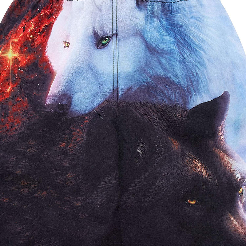 Yin Yang Wolf Funny Boy Swim Trunk