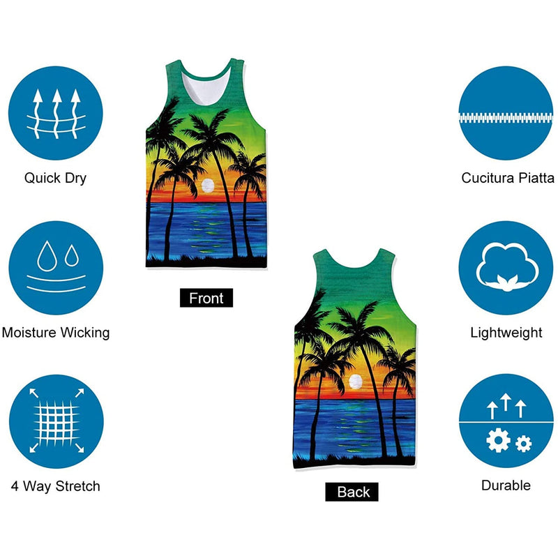 Coconut Tree Sunset Funny Tank Top