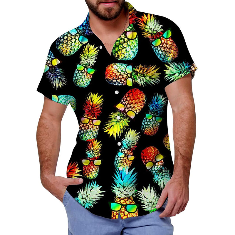 Black Sunglasses Pineapple Funny Hawaiian Shirt