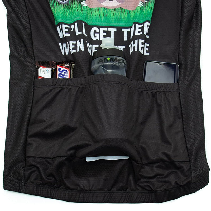 Sleepy Sloth Men Funny MTB Short Sleeve Cycling Jersey Top