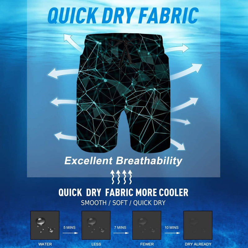 Honeycomb Blue Funny Swim Trunks