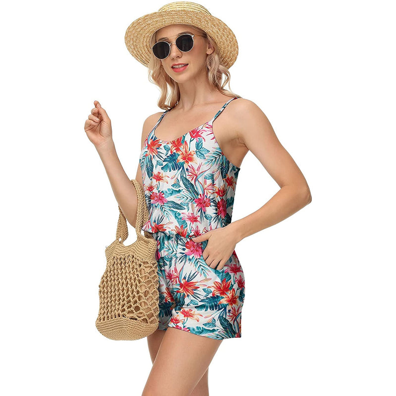 Tropical Flowers Funny Romper for Women