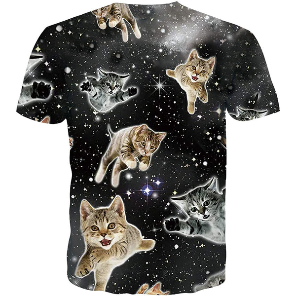 Space Flying Cat Funny T Shirt