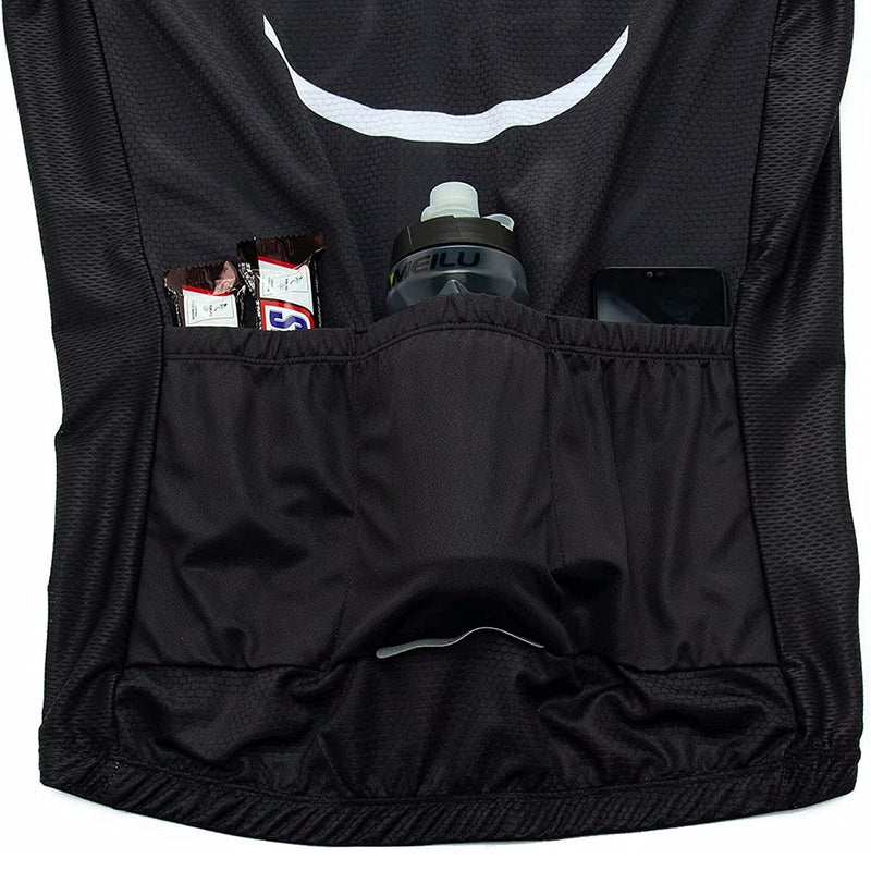 Black Short Sleeve Men Funny MTB Short Sleeve Cycling Jersey Top