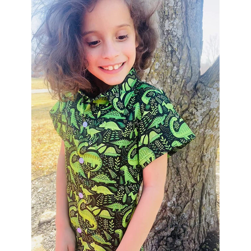Green Dinosaur Funny Toddler Hawaiian Shirt
