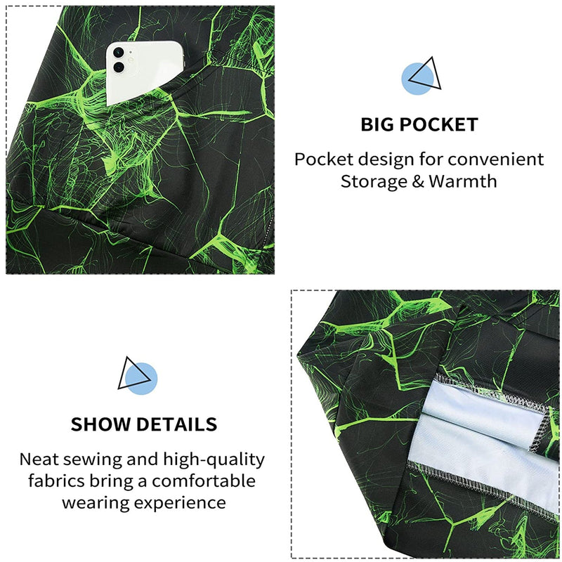 Green Flame Zip Hoodie