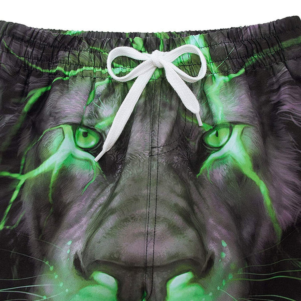 Green Lion Funny Boy Swim Trunk