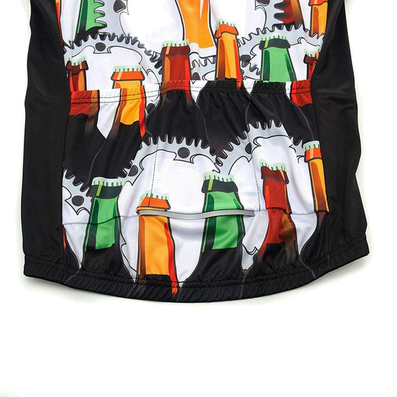 Gears & Beers Men Funny MTB Short Sleeve Cycling Jersey Top