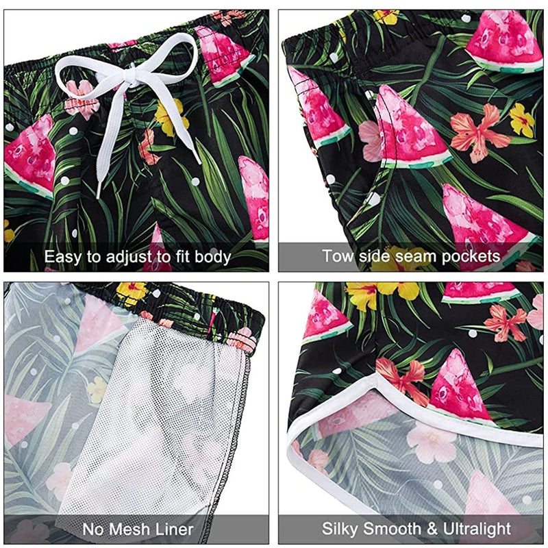 Tropical Watermelon Funny Board Shorts for Women