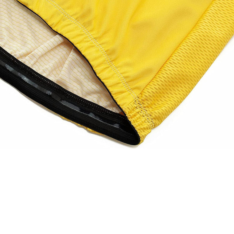Yellow Short Sleeve Men Funny MTB Short Sleeve Cycling Jersey Top