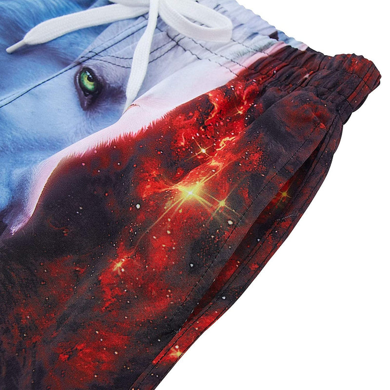 Yin Yang Wolf Funny Boy Swim Trunk