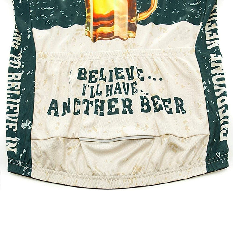 Beer Yellow Men Funny MTB Short Sleeve Cycling Jersey Top
