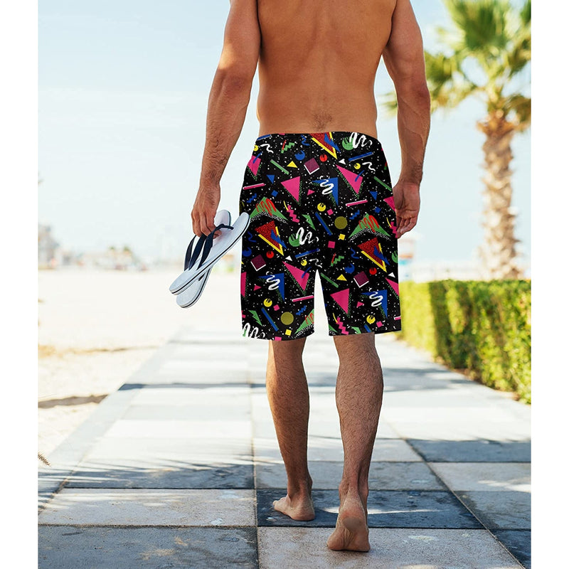Geometry Black Funny Swim Trunks