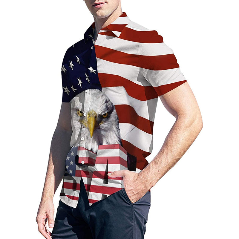 American Flag Eagle Funny Hawaiian Shirt