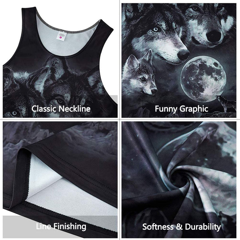 Moon Wolf Funny Tank Top