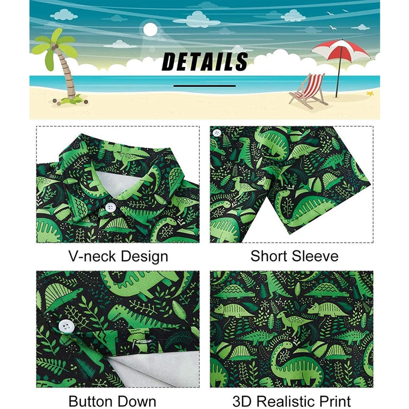 Green Dinosaur Funny Toddler Hawaiian Shirt