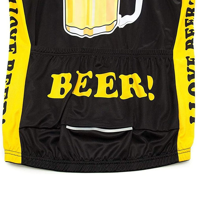 I Love Beer Men Funny MTB Short Sleeve Cycling Jersey Top