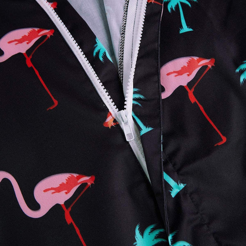 Palm Tree Flamingos Black Male Romper