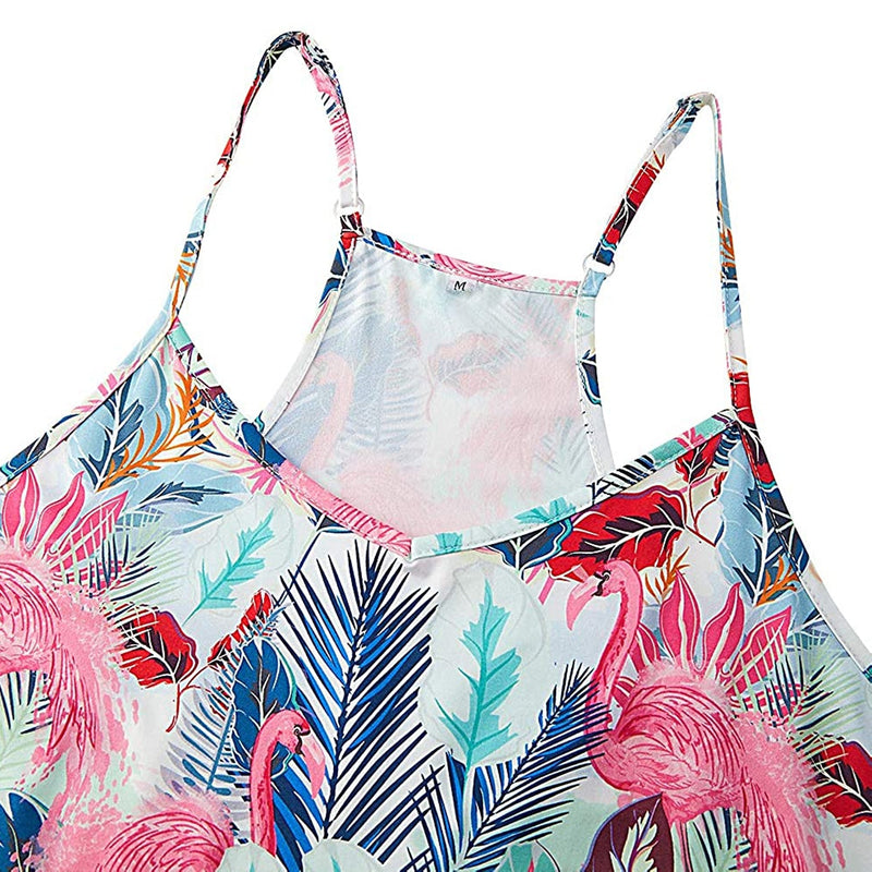 Tropical Pink Flamingo Funny Romper for Women