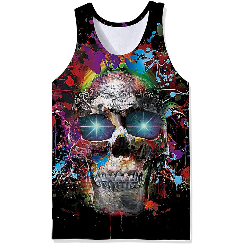Colorful Skull Funny Tank Top