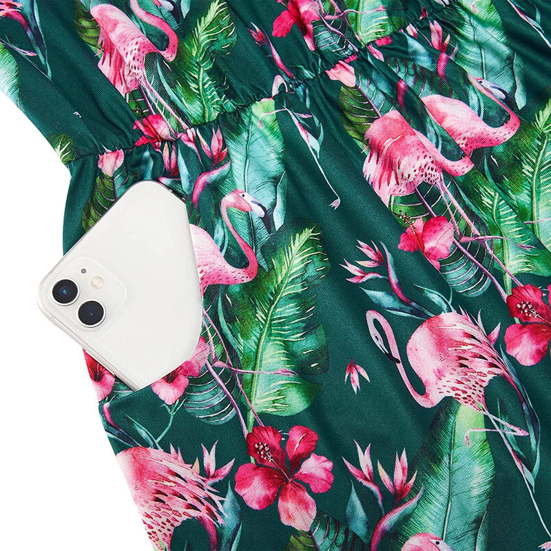Floral Flamingo Funny Romper for Women