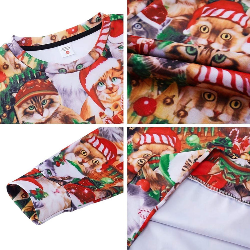 Funny Christmas Hat Cats Ugly Christmas Sweater