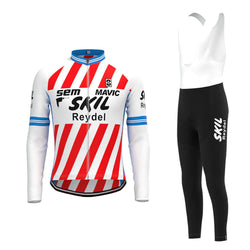 Skil Reydel Sem Mavic Red Stripe Long Sleeve Cycling Jersey Matching Set