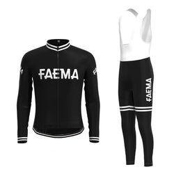 Faema Black Long Sleeve Cycling Jersey Matching Set