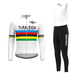 TI Raleigh White Long Sleeve Cycling Jersey Matching Set