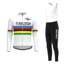TI Raleigh Wit Lange Mouw Fietsshirt Bijpassende Set