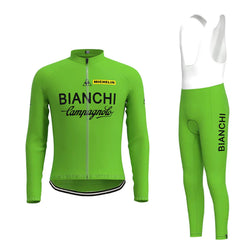 Bianchi Green Long Sleeve Cycling Jersey Matching Set