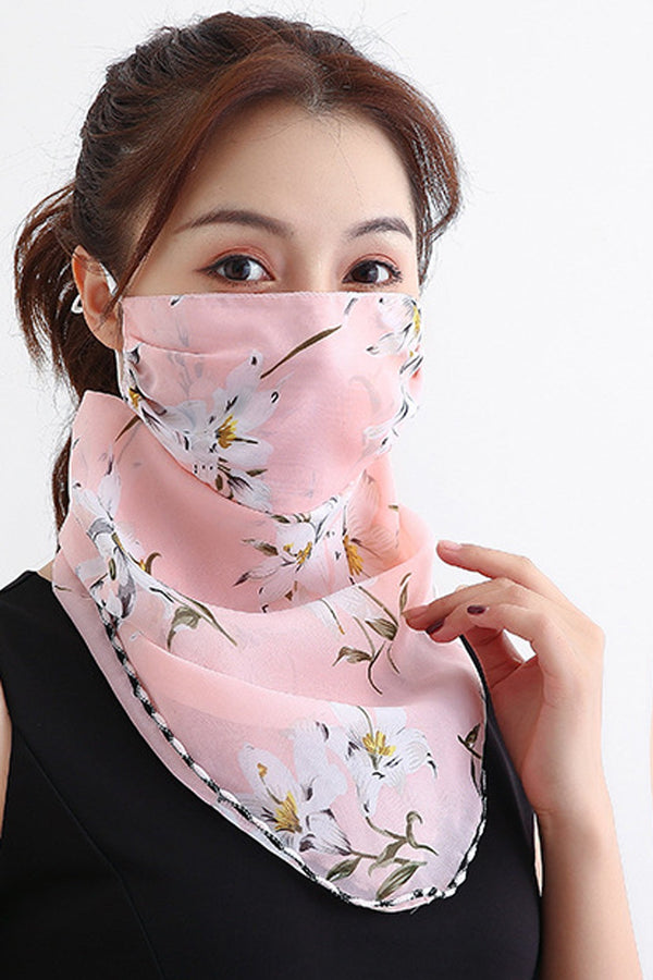 Orchid Pink Bandana Scarf With Ear Loops