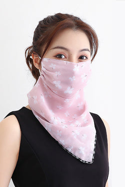 Four-leaf Clover Pink Bandana Scarf With Ear Loops