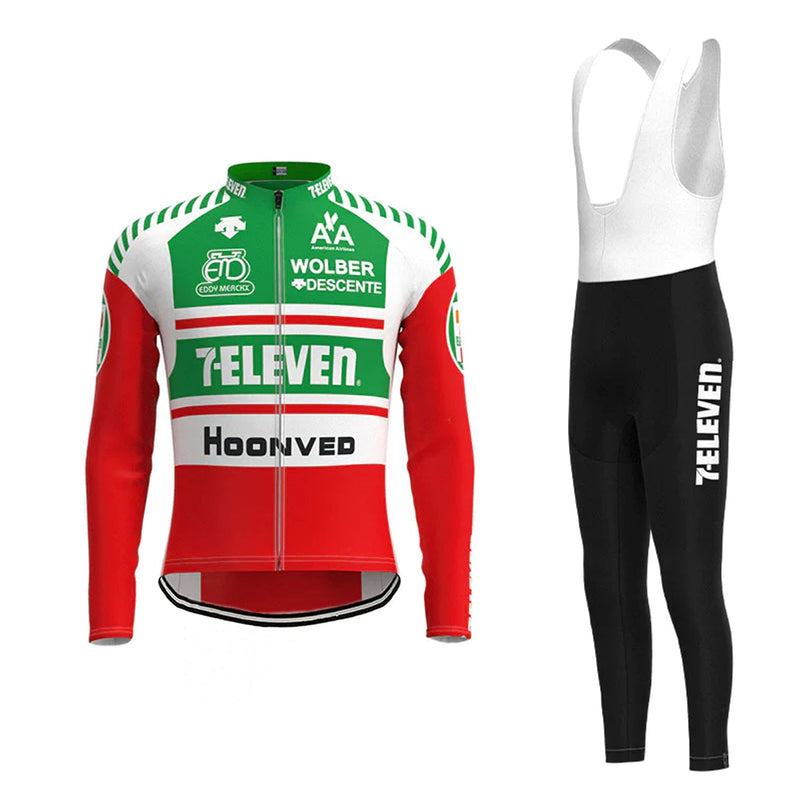 Hoonved 7-Eleven Long Sleeve Cycling Jersey Matching Set