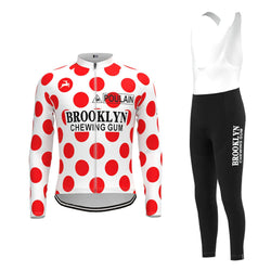 Brooklyn Chewing Gum Red Vintage Long Sleeve Cycling Jersey Matching Set